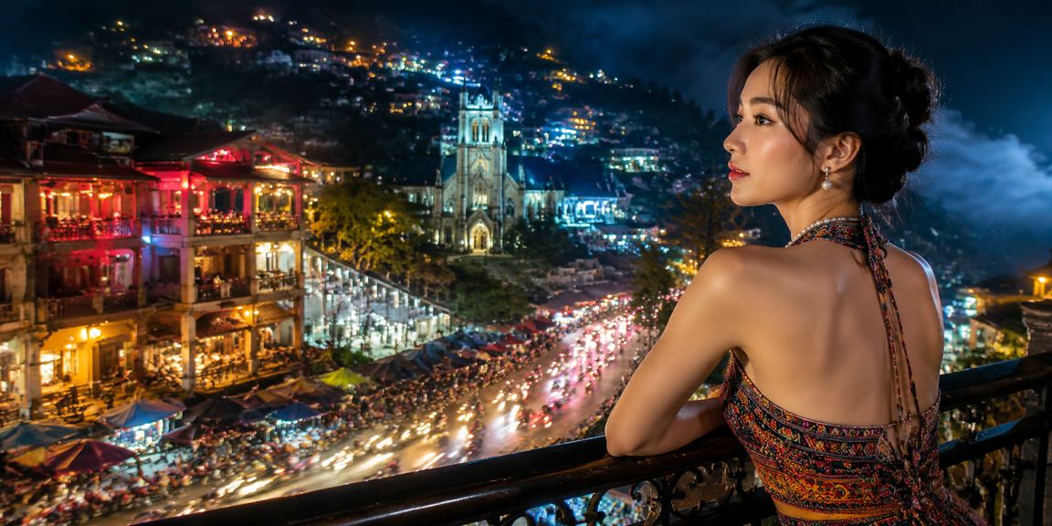 Cá cược thể thao về đêm tại Sapa với ánh đèn neon rực rỡ